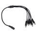 1 Female to 5 Male Plug 5.5 x 2.1mm DC Power Cable(Black)