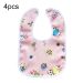 4pcs Waterproof Kids Bib Crystal Velvet Double Layer Baby Drool Towel(Color and Style Random Delivery)