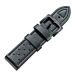 CAGARNY Simple Fashion Watches Band Green Buckle Leather Watch Band, Width: 24mm(Black)